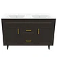 Mueble Vanitorio + Cubierta de Loza Plana Málaga SMD120SK Café P (120x47x80cm) - Miniatura 1