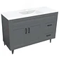 Mueble Vanitorio + Cubierta de Loza Plana Málaga SM120SK Gris P (120x47x80cm) - Miniatura 2