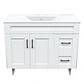 Mueble Vanitorio + Cubierta de Loza Plana Málaga SM100SK Blanco P (100x47x80cm) - Miniatura 1