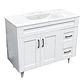 Mueble Vanitorio + Cubierta de Loza Plana Málaga SM100SK Blanco P (100x47x80cm) - Miniatura 2