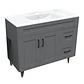 Mueble Vanitorio + Cubierta de Loza Plana Málaga SM100SK Gris P (100x47x80cm) - Miniatura 2