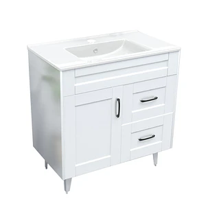 Mueble Vanitorio + Cubierta de Loza Plana Málaga SM80SK Blanco P (80x47x80cm)