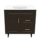 Mueble Vanitorio + Cubierta de Loza Plana Málaga SM80SK Café P (80x47x80cm) - Miniatura 1