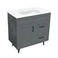 Mueble Vanitorio + Cubierta de Loza Plana Málaga SM80SK Gris P (80x47x80cm) - Miniatura 2