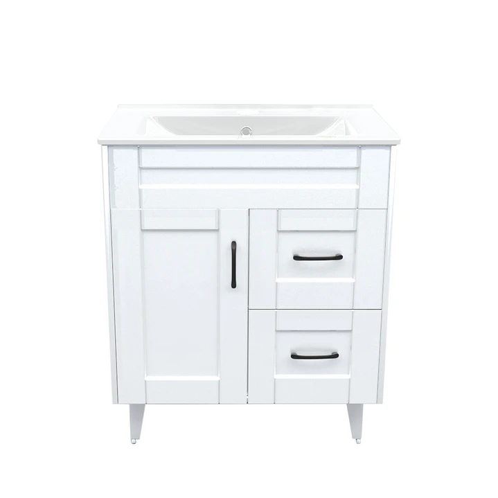 Mueble Vanitorio + Cubierta de Loza Plana Málaga SM70SK Blanco P (70x47x80cm) 1
