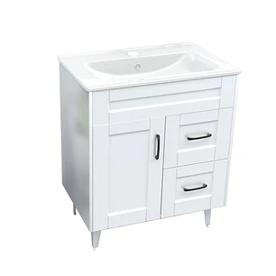Mueble Vanitorio + Cubierta de Loza Plana Málaga SM70SK Blanco P (70x47x80cm)