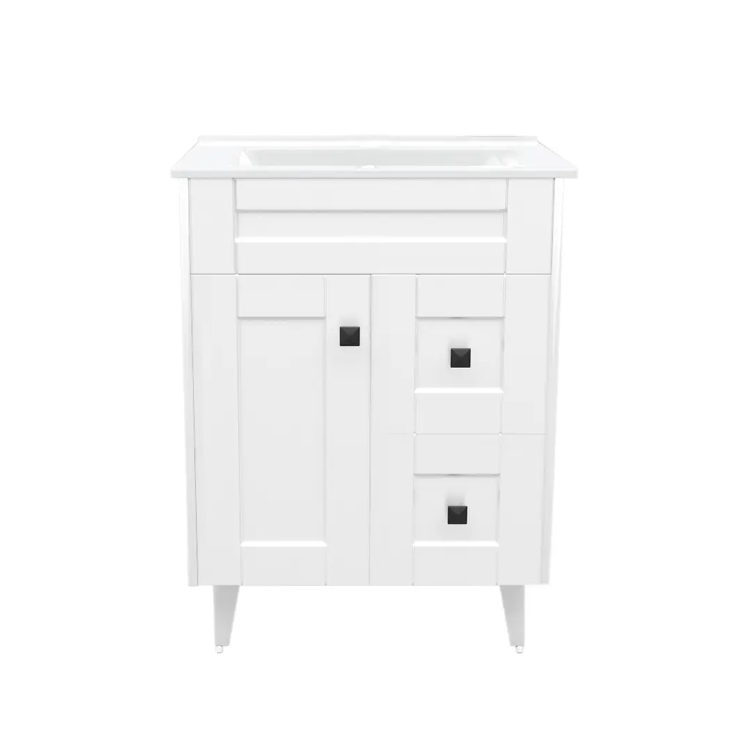 Mueble Vanitorio + Cubierta de Loza Plana Málaga SMN60SK Blanco P (60x47x80cm) 1
