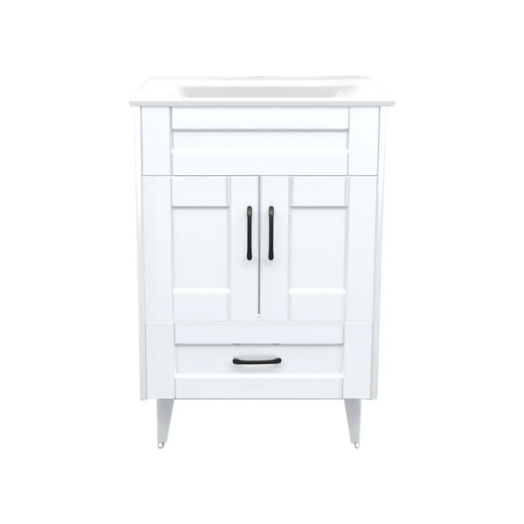 Mueble Vanitorio + Cubierta de Loza Plana Málaga SMB60SK Blanco P (60x47x80cm) 1