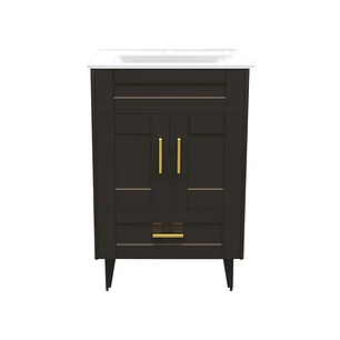 Mueble Vanitorio + Cubierta de Loza Plana Málaga SMB60SK Café P (60x47x80cm)
