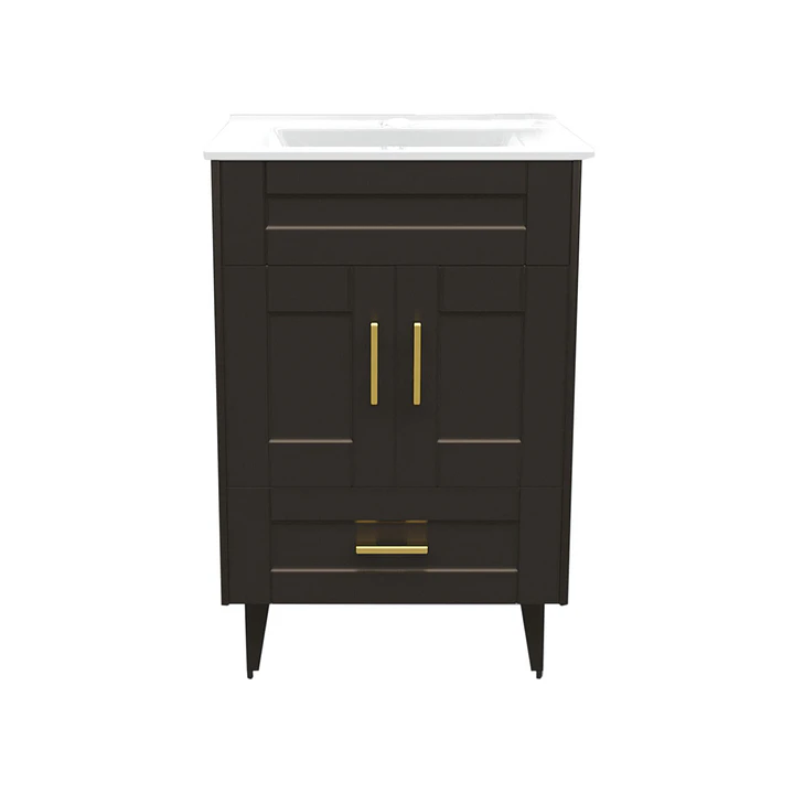 Mueble Vanitorio + Cubierta de Loza Plana Málaga SMB60SK Café P (60x47x80cm) 1
