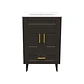 Mueble Vanitorio + Cubierta de Loza Plana Málaga SMB60SK Café P (60x47x80cm) - Miniatura 1