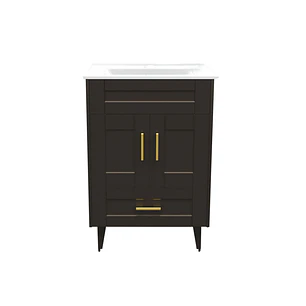 Mueble Vanitorio + Cubierta de Loza Plana Málaga SM50SK Café P (50x40x80cm)