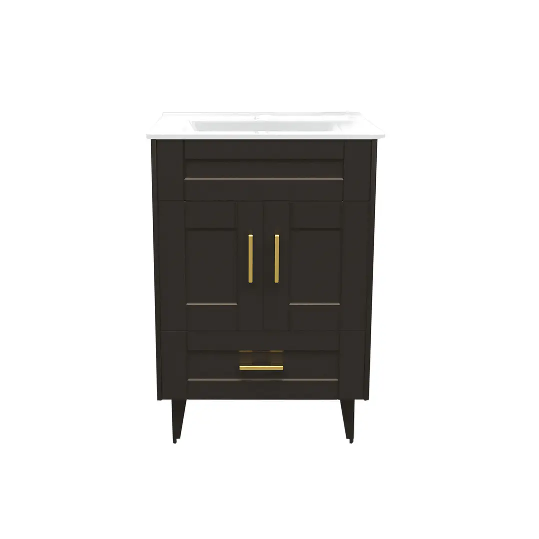 Mueble Vanitorio + Cubierta de Loza Plana Málaga SM50SK Café P (50x40x80cm) 1