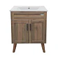 Mueble Vanitorio + Cubierta de Loza Nogal SM6047 P (60x47x80cm) - Miniatura 1