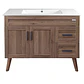 Mueble Vanitorio + Cubierta de Loza Nogal SM10047 P (100x47x80cm) - Miniatura 1