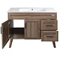 Mueble Vanitorio + Cubierta de Loza Nogal SM10047 P (100x47x80cm) - Miniatura 4