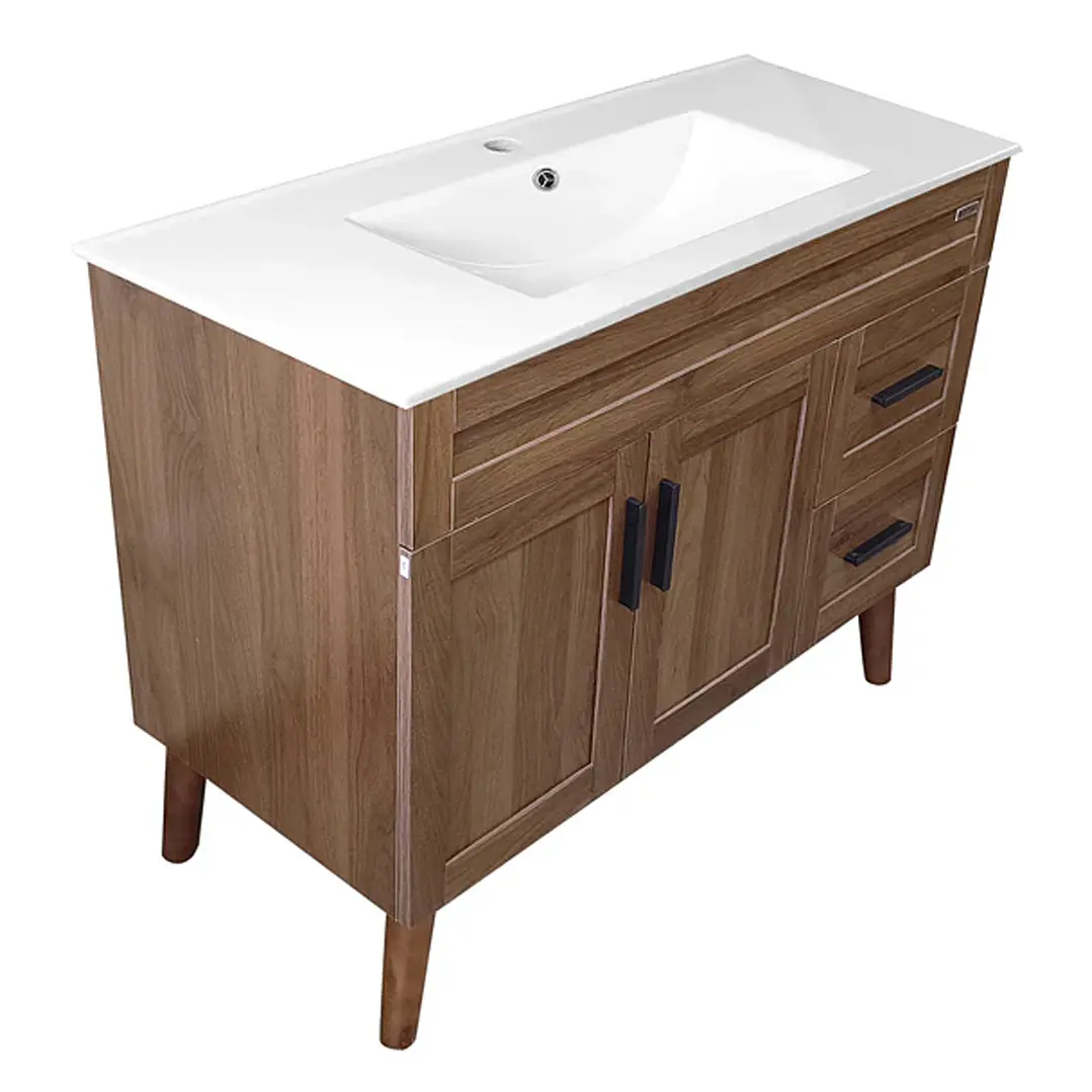 Mueble Vanitorio + Cubierta de Loza Nogal SM10047 P (100x47x80cm) 5