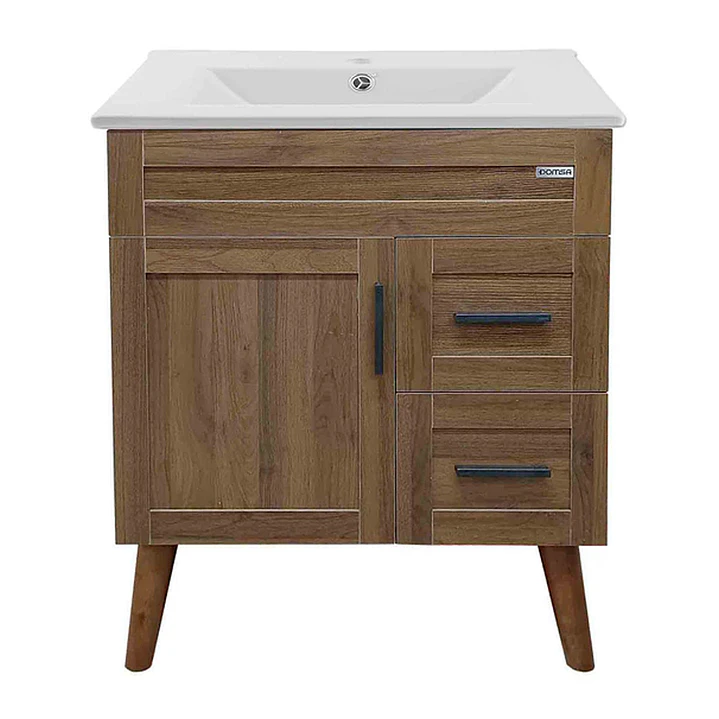Mueble Vanitorio + Cubierta de Loza Nogal SM7047 P (70x47x80cm) 1