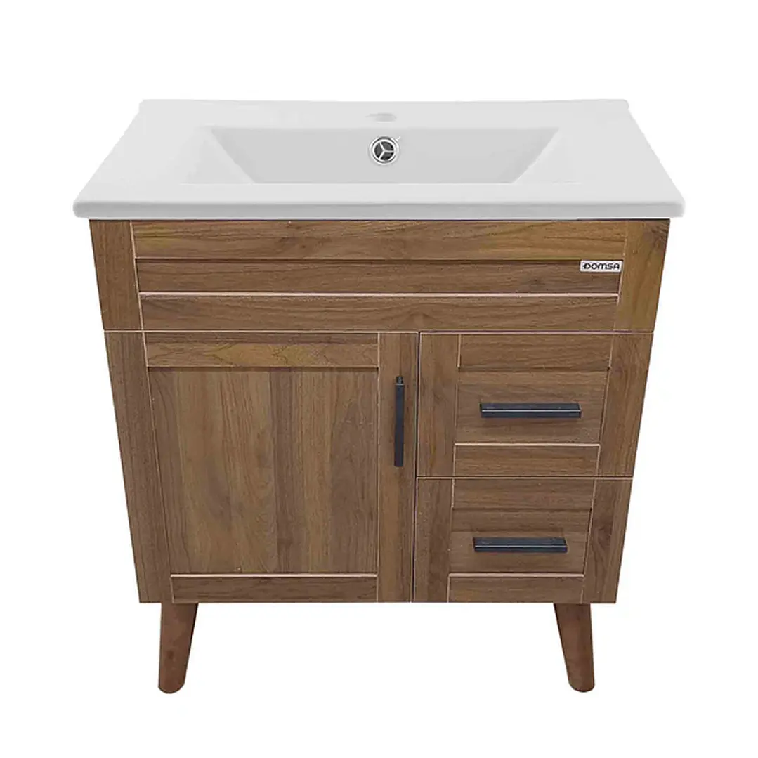 Mueble Vanitorio + Cubierta de Loza Nogal SM7047 P (70x47x80cm) 2