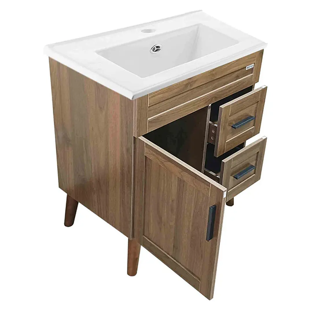Mueble Vanitorio + Cubierta de Loza Nogal SM7047 P (70x47x80cm) 6