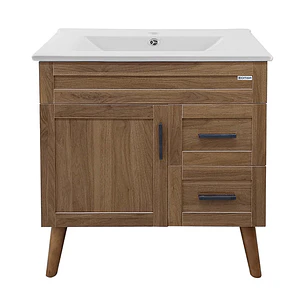 Mueble Vanitorio + Cubierta de Loza Nogal SM8047 P (80x47x80cm)