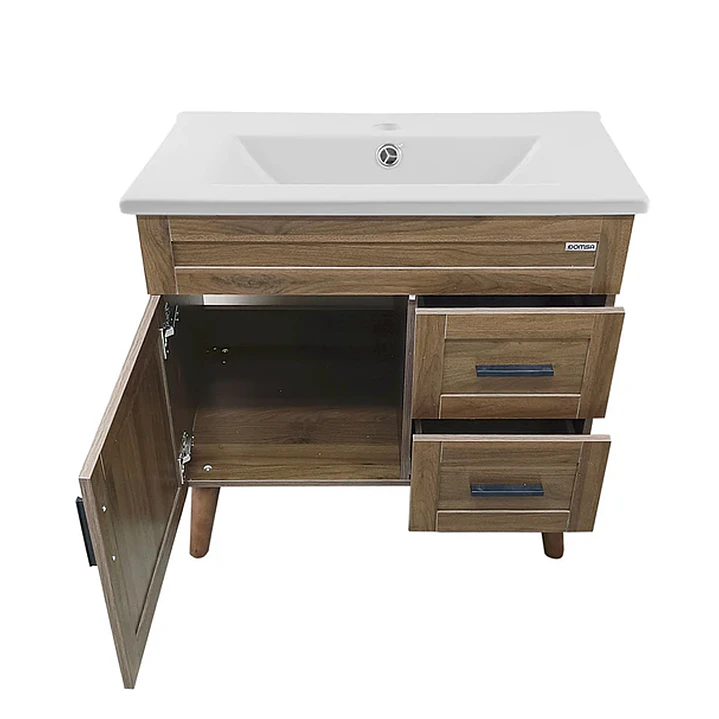 Mueble Vanitorio + Cubierta de Loza Nogal SM8047 P (80x47x80cm) 3