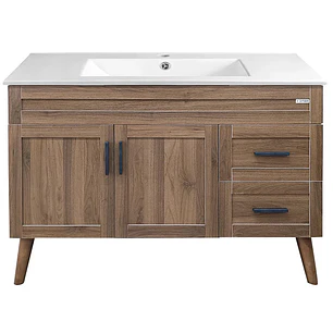 Mueble Vanitorio + Cubierta de Loza Nogal SM12047 P (120x47x80cm)