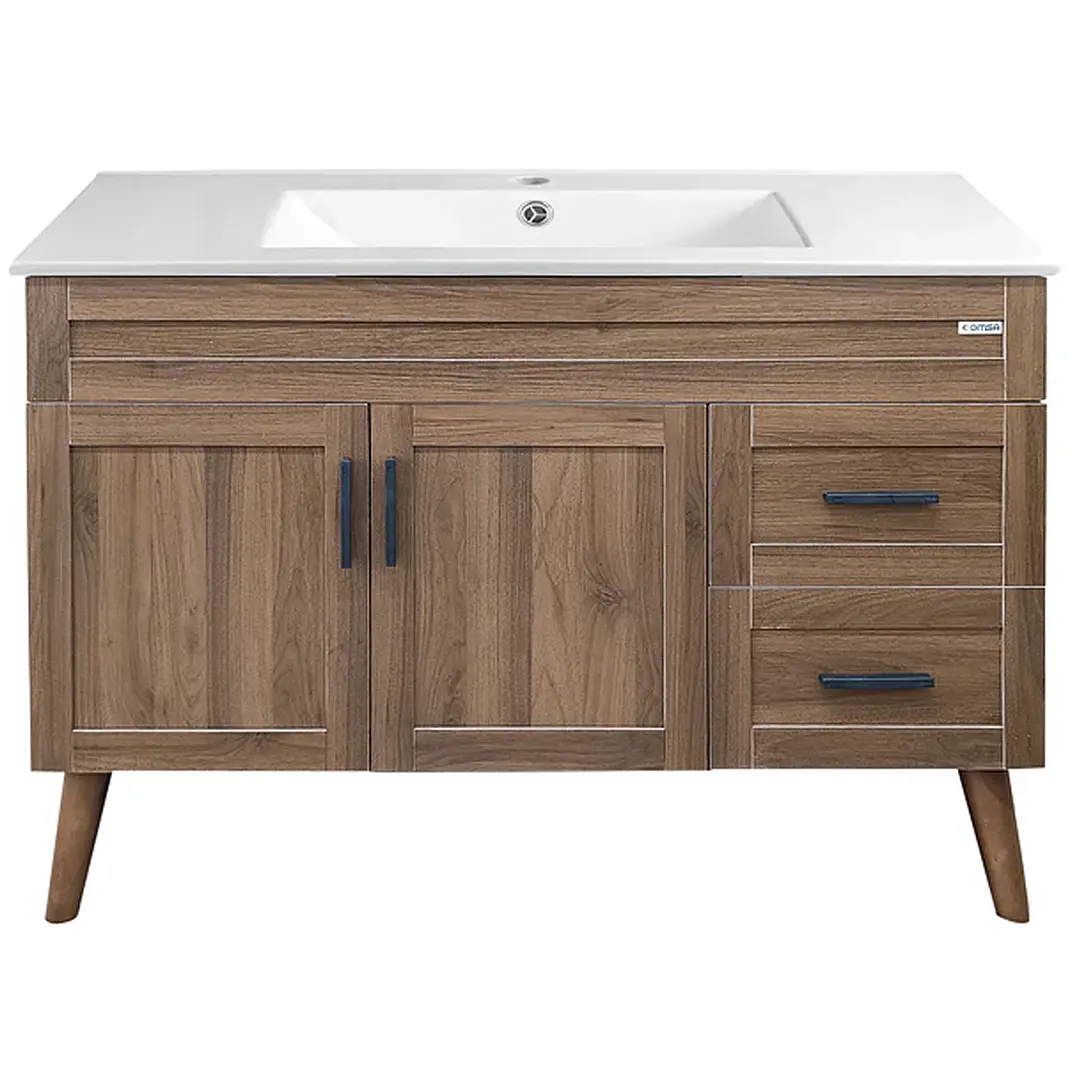 Mueble Vanitorio + Cubierta de Loza Nogal SM12047 P (120x47x80cm) 1