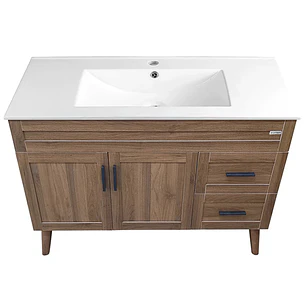 Mueble Vanitorio + Cubierta de Loza Nogal SM12047 P (120x47x80cm)