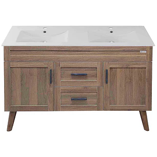 Mueble Vanitorio + Cubierta de Loza Doble Nogal SM12047D P (120x47x80cm)