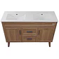 Mueble Vanitorio + Cubierta de Loza Doble Nogal SM12047D P (120x47x80cm) - Miniatura 2