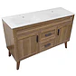 Mueble Vanitorio + Cubierta de Loza Doble Nogal SM12047D P (120x47x80cm) - Miniatura 3