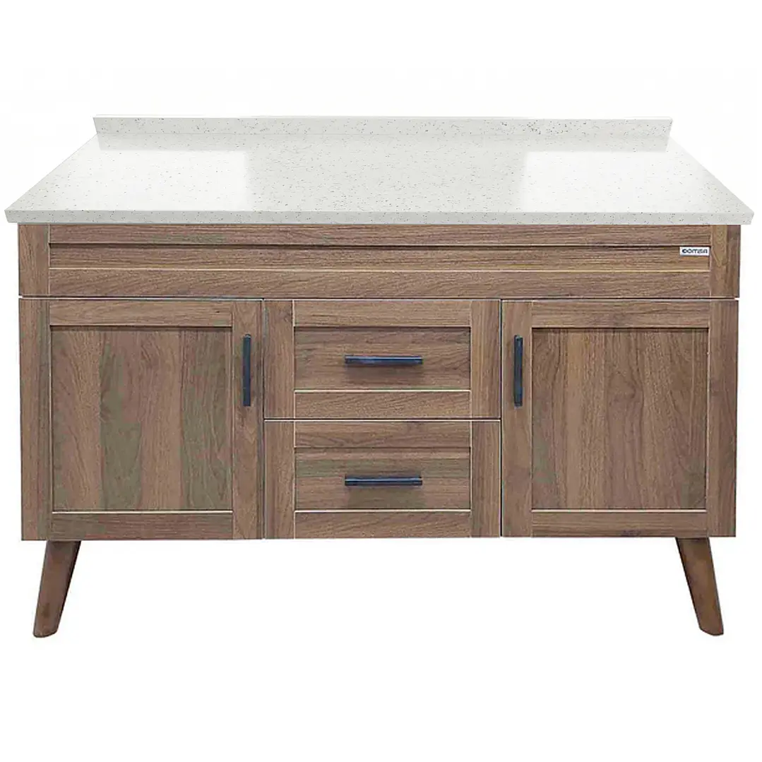 Mueble de Baño Nogal con Cubierta de Cuarzo (120x47x80cm) 3