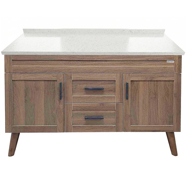 Mueble de Baño Nogal con Cubierta de Cuarzo (120x47x80cm) 3
