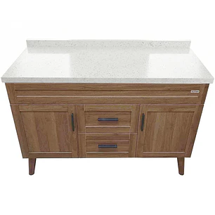 Mueble de Baño Nogal con Cubierta de Cuarzo (120x47x80cm)
