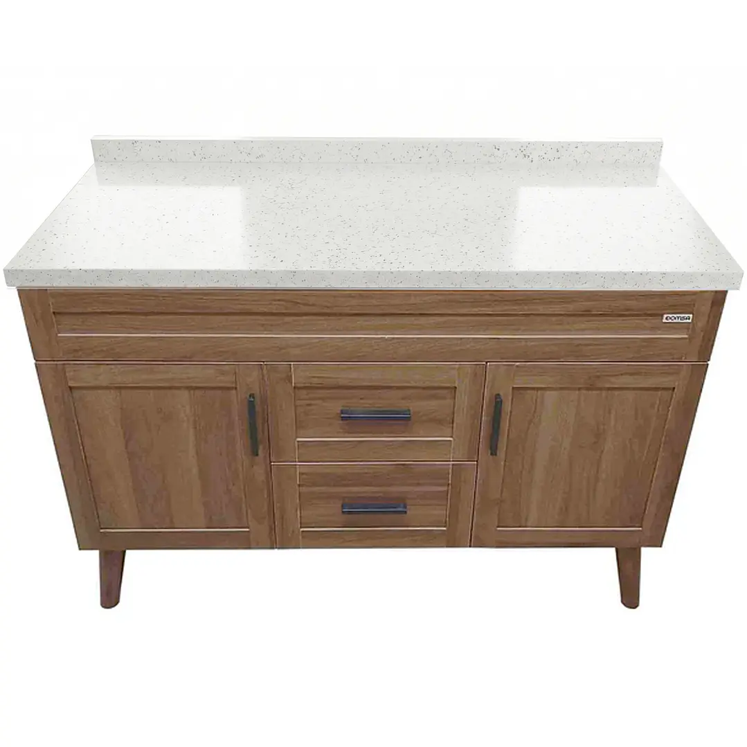 Mueble de Baño Nogal con Cubierta de Cuarzo (120x47x80cm) 1