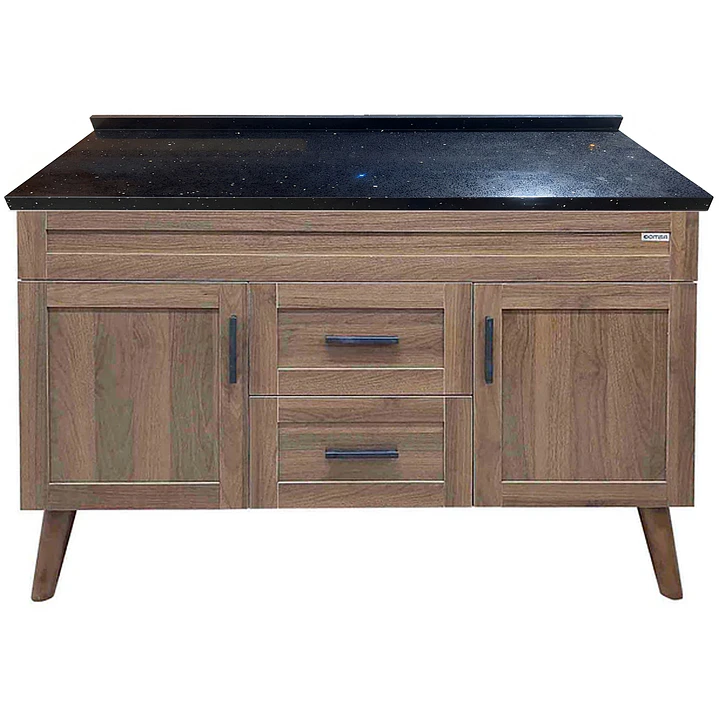 Mueble de Baño Nogal con Cubierta de Cuarzo (120x47x80cm) 4