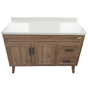 Mueble de Baño Nogal con Cubierta de Cuarzo (120x47x80cm)