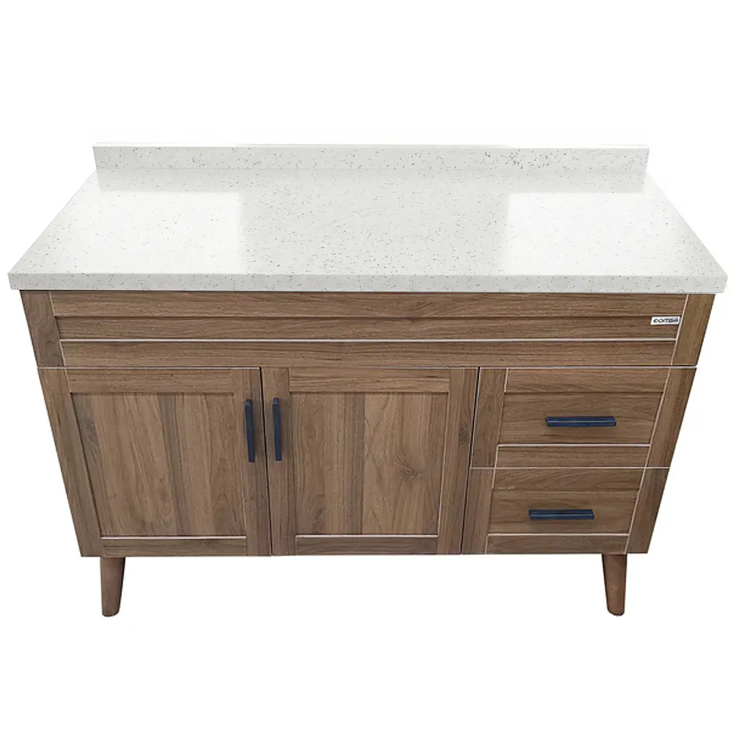 Mueble de Baño Nogal con Cubierta de Cuarzo (120x47x80cm) 1