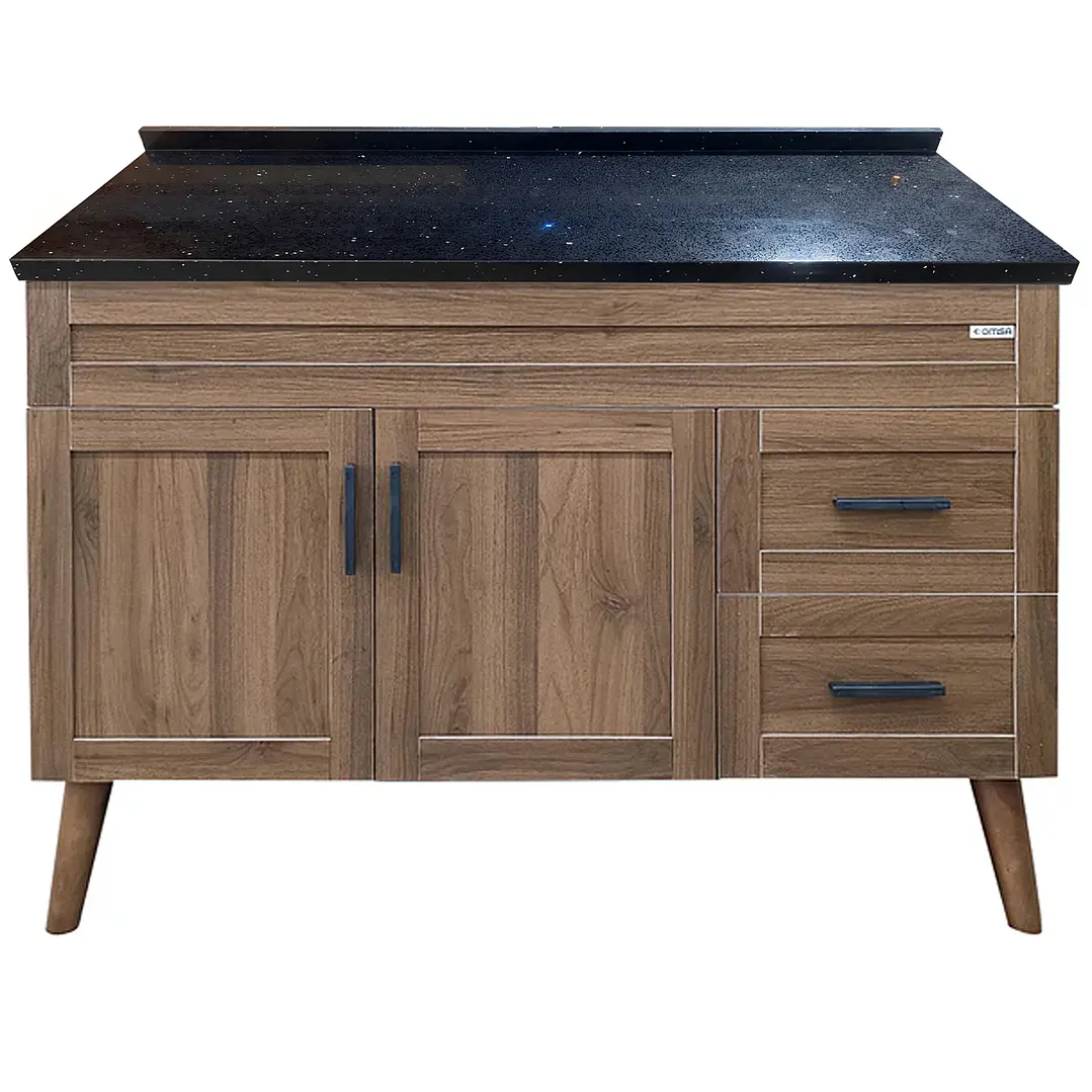 Mueble de Baño Nogal con Cubierta de Cuarzo (120x47x80cm) 4