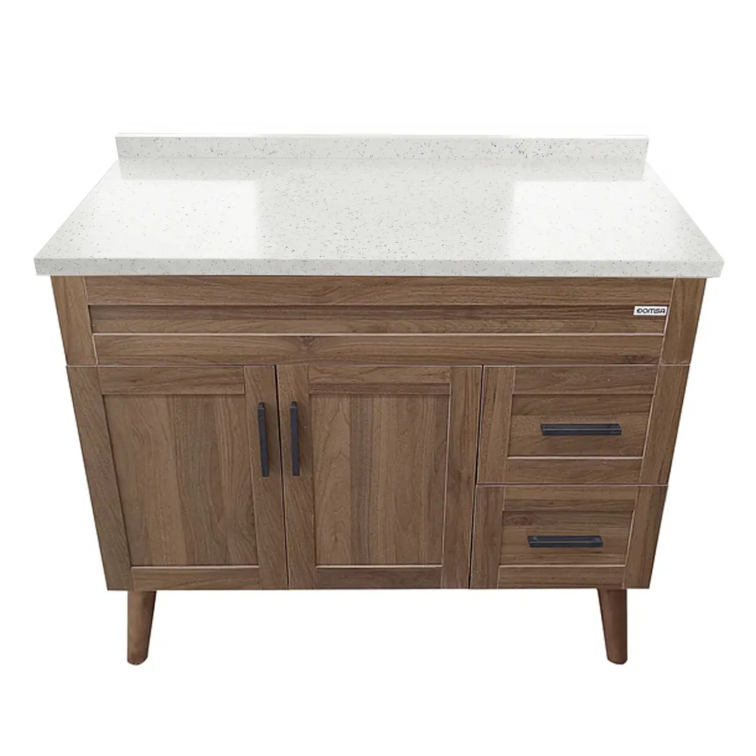 Mueble de Baño Nogal con Cubierta de Cuarzo (100x47x80cm) 1