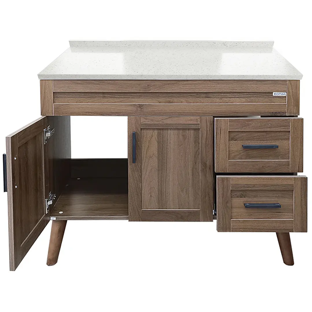 Mueble de Baño Nogal con Cubierta de Cuarzo (100x47x80cm) 7