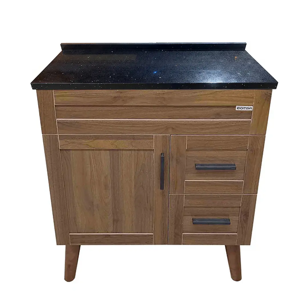 Mueble de Baño Nogal con Cubierta de Cuarzo (70x47x80cm) 2