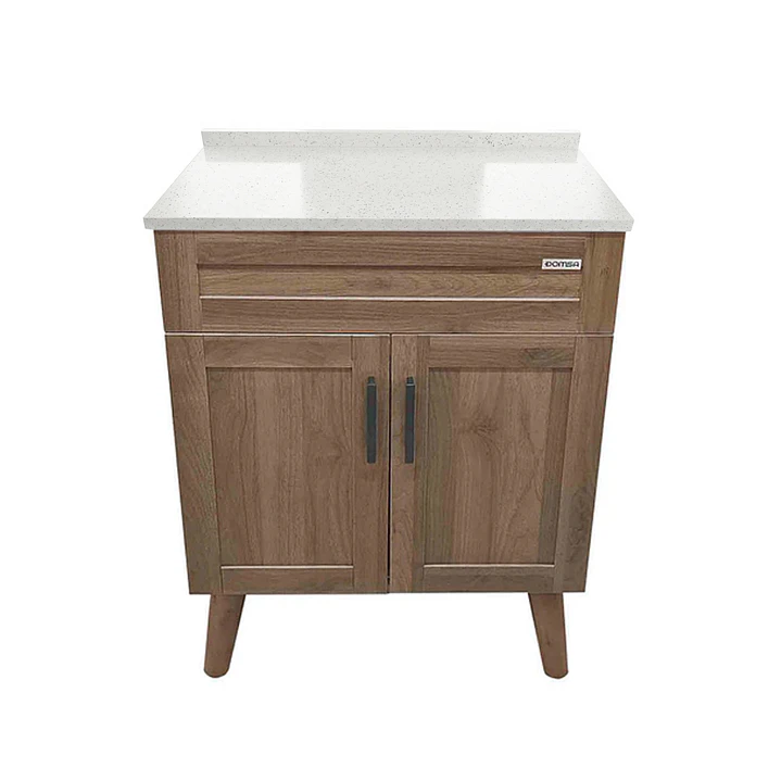 Mueble de Baño Nogal con Cubierta de Cuarzo (60x47x80cm) 1
