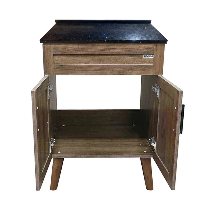 Mueble de Baño Nogal con Cubierta de Cuarzo (60x47x80cm) 6