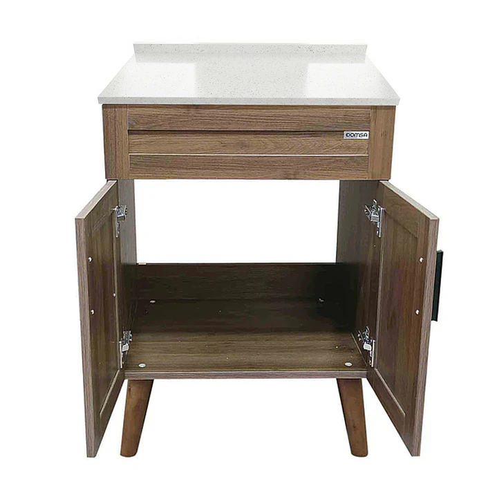 Mueble de Baño Nogal con Cubierta de Cuarzo (60x40x80cm) 5