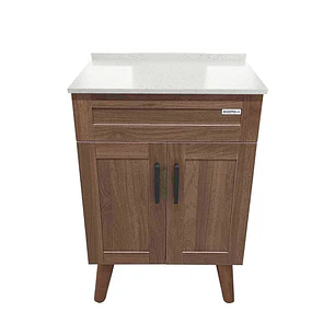 Mueble de Baño Nogal con Cubierta de Cuarzo (50x40x80cm)
