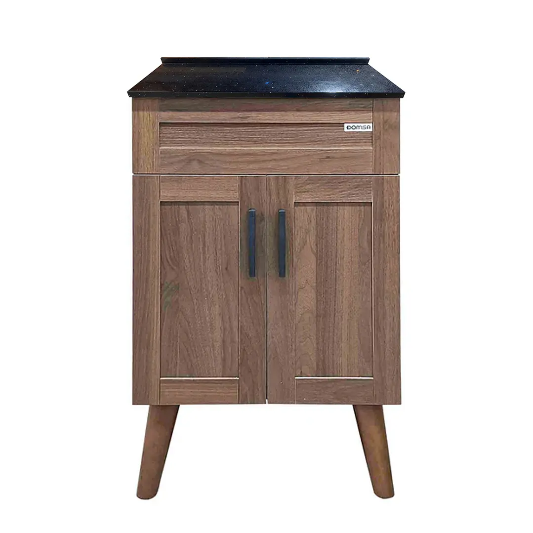 Mueble de Baño Nogal con Cubierta de Cuarzo (50x40x80cm) 4