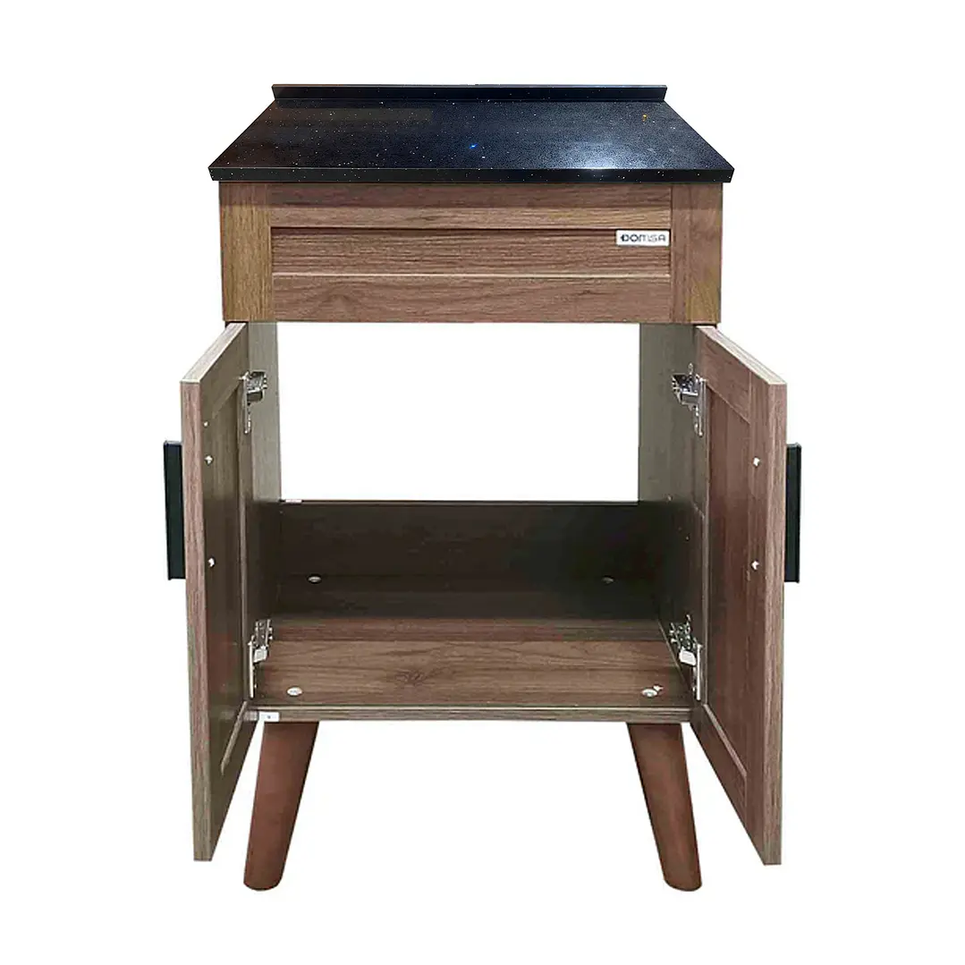 Mueble de Baño Nogal con Cubierta de Cuarzo (50x40x80cm) 6