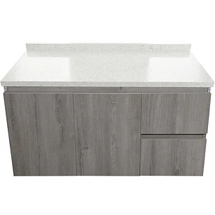 Mueble de Baño a Muro Venecia con Cubierta de Cuarzo (100x48x36cm)